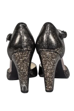 Anne Klein - Dark Silver Snakeskin Texture Pumps Sz 6.5