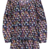 Antik Batik - Navy & Multi Color Print Cotton Dress Sz M
