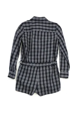 A.P.C. - Dark Green, Blue & White Plaid Romper Sz S