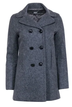 A.P.C. - Grey Wool Peacoat Sz 2