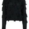 Apiece Apart - Black Knit Fringe Sweater Sz S