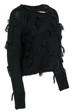 Apiece Apart - Black Knit Fringe Sweater Sz S
