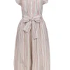 Apiece Apart - White & Multicolor Striped Belted Wide Leg Jumpsuit Sz 4
