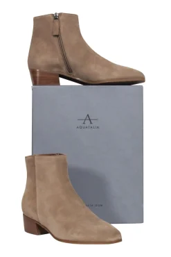 Aquatalia - Beige Suede Upper Short Boots Sz 9