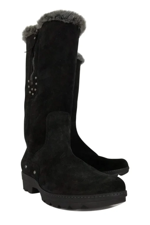 Aquatalia - Black Suede Faux Fur Boots Sz 9.5
