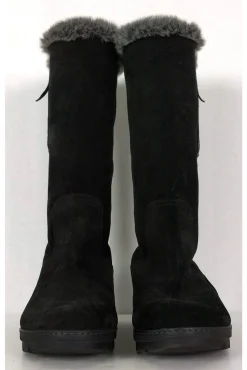 Aquatalia - Black Suede Faux Fur Boots Sz 9.5