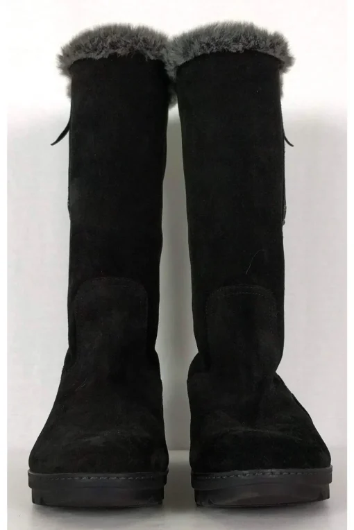 Aquatalia - Black Suede Faux Fur Boots Sz 9.5
