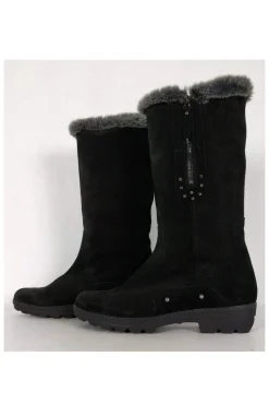Aquatalia - Black Suede Faux Fur Boots Sz 9.5