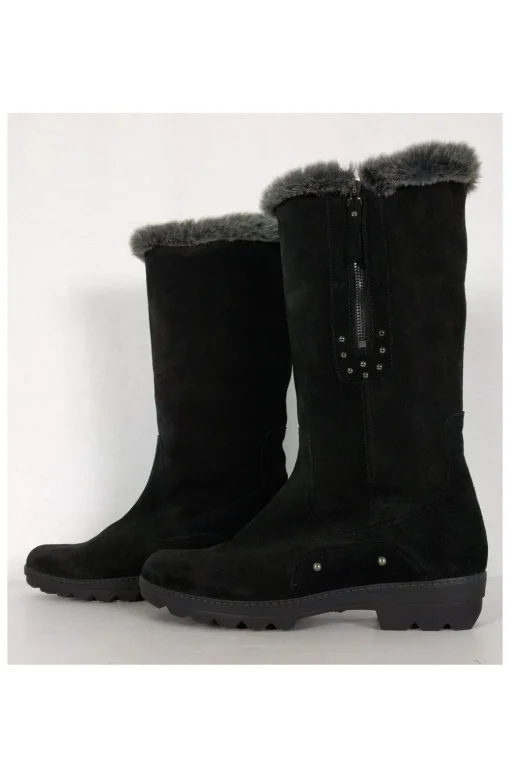 Aquatalia - Black Suede Faux Fur Boots Sz 9.5