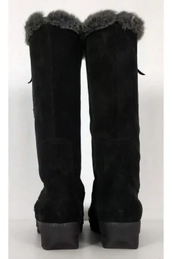 Aquatalia - Black Suede Faux Fur Boots Sz 9.5