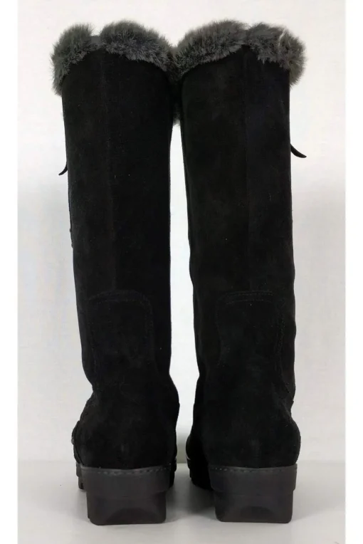 Aquatalia - Black Suede Faux Fur Boots Sz 9.5