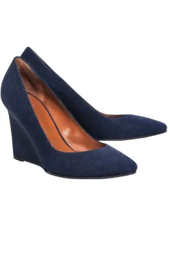 Aquatalia - Navy Textured Wedge Heels Sz 8