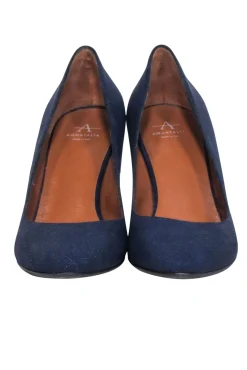 Aquatalia - Navy Textured Wedge Heels Sz 8