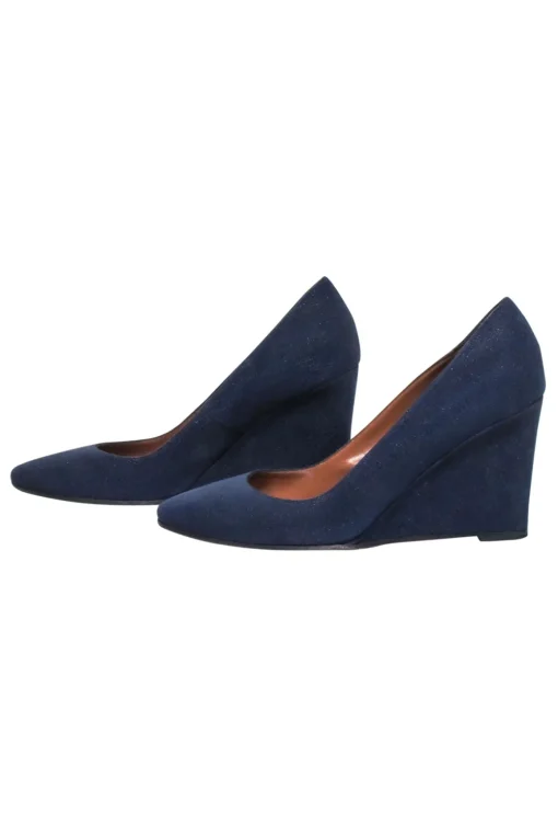 Aquatalia - Navy Textured Wedge Heels Sz 8