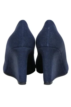 Aquatalia - Navy Textured Wedge Heels Sz 8