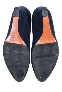 Aquatalia - Navy Textured Wedge Heels Sz 8