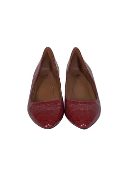Aquatalia - Ruby Red Croc Embossed Leather Pumps Sz 9