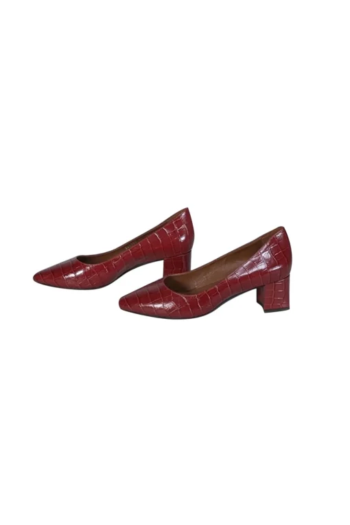 Aquatalia - Ruby Red Croc Embossed Leather Pumps Sz 9
