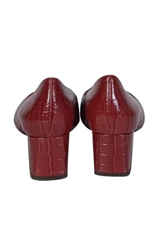 Aquatalia - Ruby Red Croc Embossed Leather Pumps Sz 9
