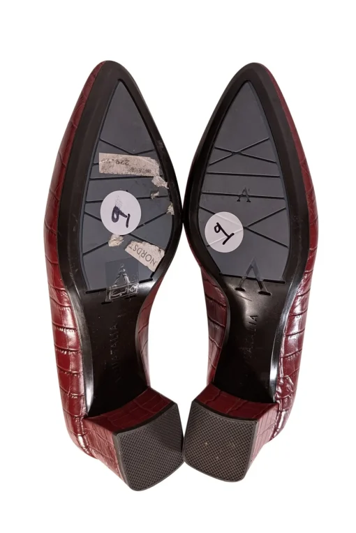 Aquatalia - Ruby Red Croc Embossed Leather Pumps Sz 9