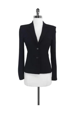Armani Collezioni - Black Wool Blend Blazer Sz 2
