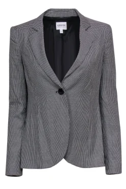 Armani Collezioni - Black & White Houndstooth Wool Blazer Sz 4