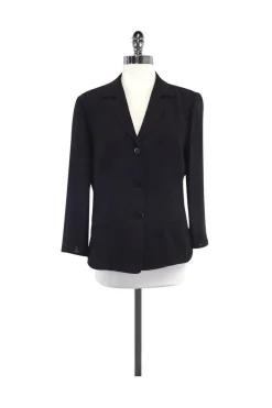 Armani Collezioni - Black Linen Blazer Sz 10