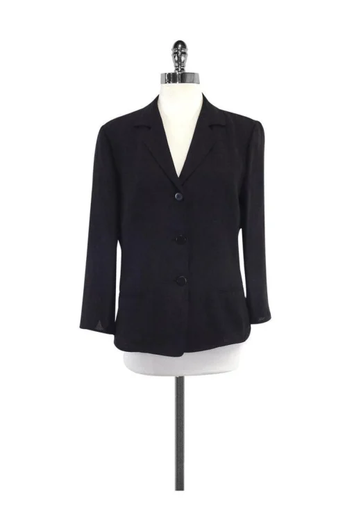 Armani Collezioni - Black Linen Blazer Sz 10