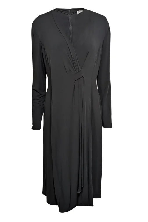 Armani Collezioni - Black V-Neckline Long Sleeve Dress Sz 16