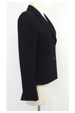 Armani Collezioni - Black Wool Blend Blazer Sz 2