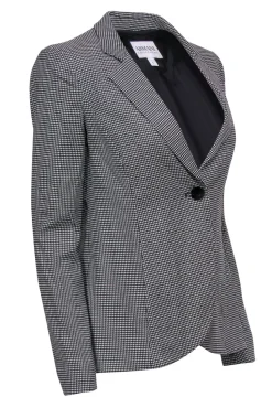 Armani Collezioni - Black & White Houndstooth Wool Blazer Sz 4