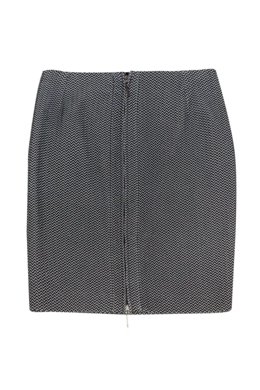Armani Collezioni - Black & White Chevron Pencil Skirt Sz 8