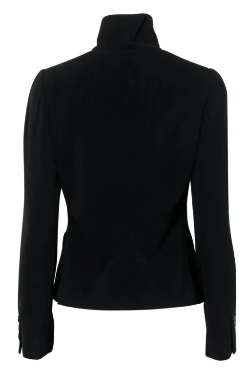 Armani Collezioni - Black Wool Tie Neck Blazer Sz 6