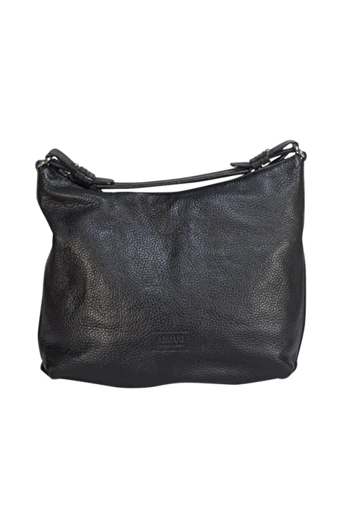 Armani Collezioni - Black Pebbled Leather Shoulder Bag