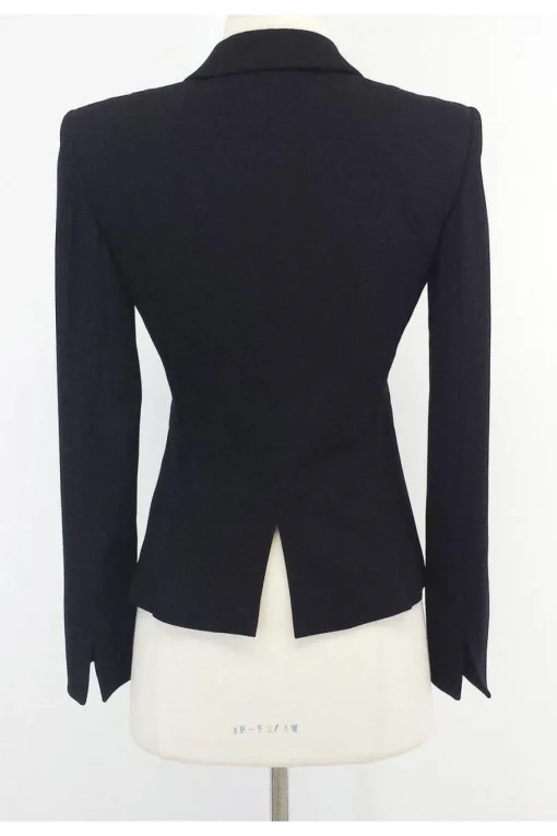 Armani Collezioni - Black Wool Blend Blazer Sz 2