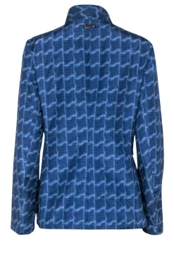 Armani Collezioni - Blue Abstract Pattern Reversible Jacket w/ Mock Collar Sz 8