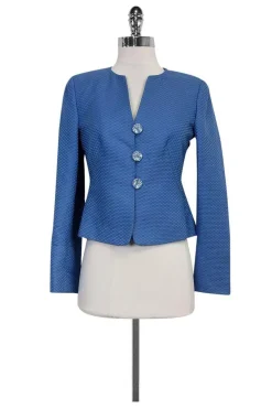 Armani Collezioni - Blue Textured Blazer Sz 4