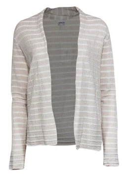 Armani Collezioni - Cream & Beige Cardigan w/ Stripes & Squares Sz 8