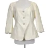 Armani Collezioni - Cream Textured Silk Blend Blazer Sz 10