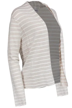 Armani Collezioni - Cream & Beige Cardigan w/ Stripes & Squares Sz 8