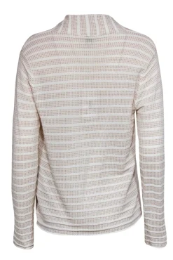Armani Collezioni - Cream & Beige Cardigan w/ Stripes & Squares Sz 8