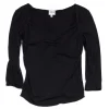 Armani Collezioni - Grey 3/4 Sleeve Gathered Bust Shirt Sz 2