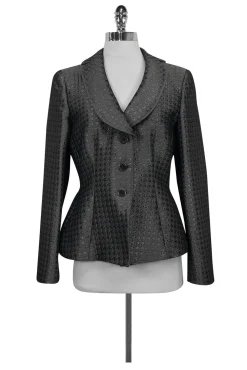 Armani Collezioni - Grey Houndstooth Blazer Sz 10