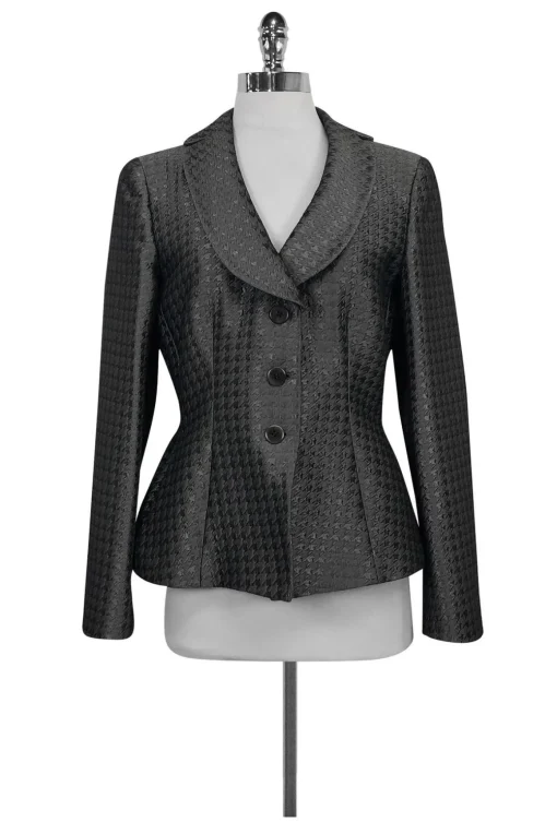 Armani Collezioni - Grey Houndstooth Blazer Sz 10