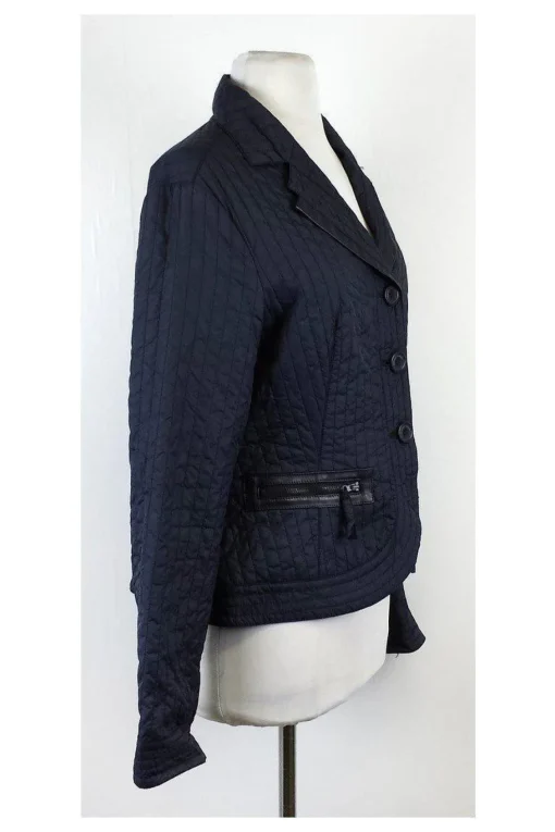 Armani Collezioni - Navy Quilted Nylon Jacket Sz 8