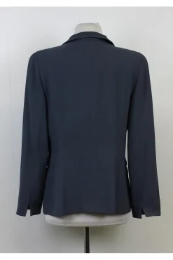 Armani Collezioni - Slate Blue Waist Tie Jacket Sz 12