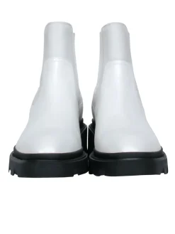 Ash - White “Mastro S” Booties w/ Black Chunky Sole Sz 10