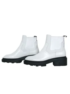 Ash - White “Mastro S” Booties w/ Black Chunky Sole Sz 10