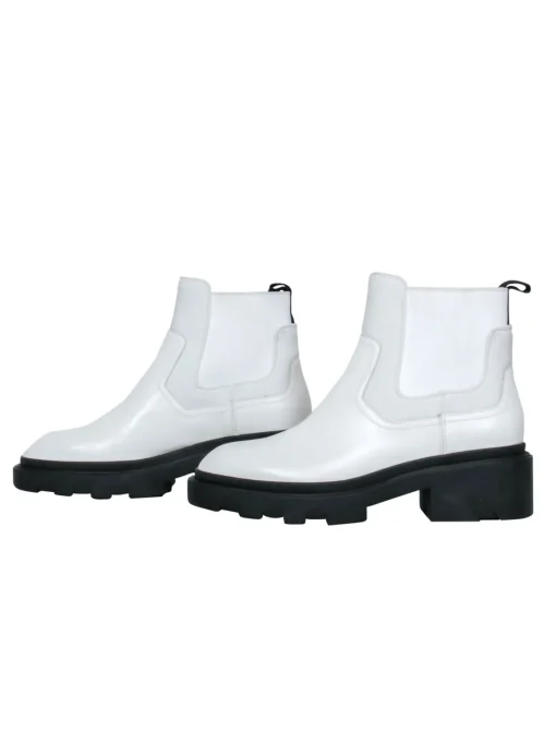 Ash - White “Mastro S” Booties w/ Black Chunky Sole Sz 10