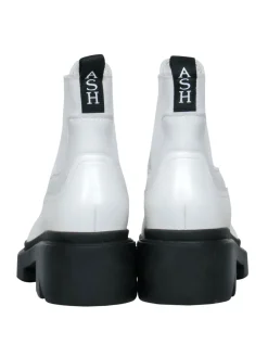 Ash - White “Mastro S” Booties w/ Black Chunky Sole Sz 10